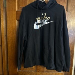 Womens Nike Hoodie Sweater L Large Black Athletic Gym Workout